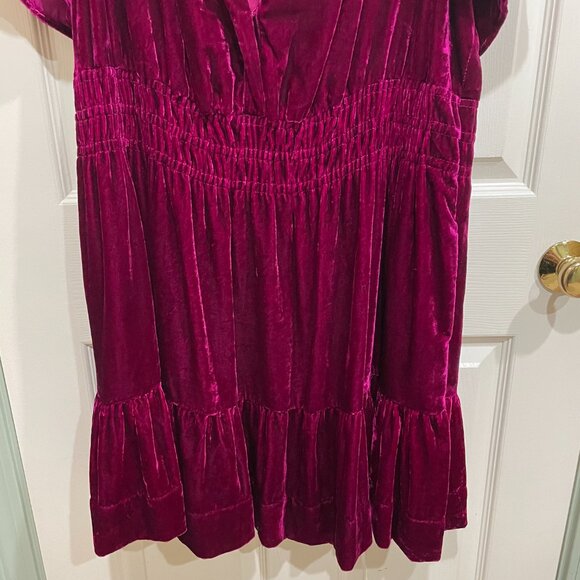 Anthropologie Somerset: Velvet Edition Plus Mini Dress in Magenta - Picture 12 of 12